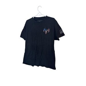 Buck Wear Shirt Mens Large Black Patriotic Respect This‎ USA Flag Graphic Tee
